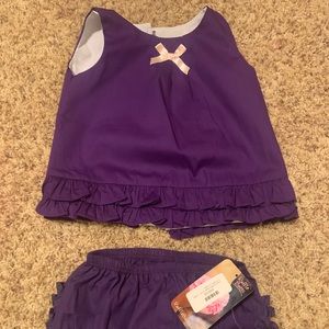 Ruffle butts purple two piece outfit 12-18 months
